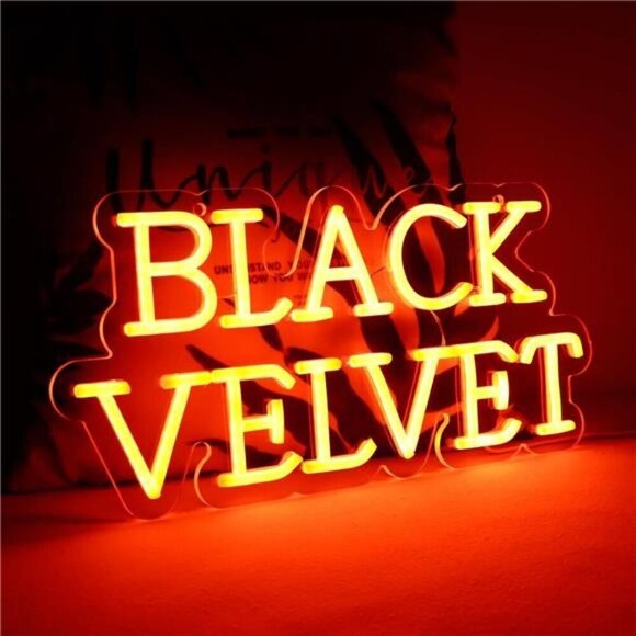Black Velvet Canadian Whiskey Neon Sign Bar Pub Man Cave Party Led Light Garage - Picture 1 of 7